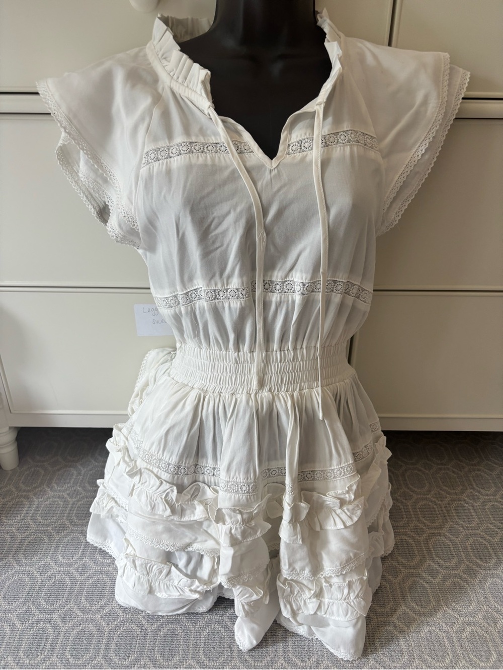Cake for Dinner White Ruffled Boho Mini Dress